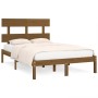 Estructura de cama madera maciza King marrón miel 150x200 cm de vidaXL, Camas y somieres - Ref: Foro24-3104681, Precio: 148,6...