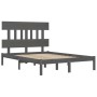 Estructura de cama de madera maciza gris 140x200 cm de vidaXL, Camas y somieres - Ref: Foro24-3104740, Precio: 128,99 €, Desc...