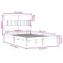 Estructura de cama de madera maciza gris 140x200 cm de vidaXL, Camas y somieres - Ref: Foro24-3104740, Precio: 128,99 €, Desc...