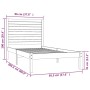 Estructura de cama madera maciza de pino 90x200 cm de vidaXL, Camas y somieres - Ref: Foro24-3104593, Precio: 94,15 €, Descue...