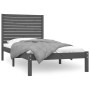 Estructura de cama de madera maciza gris 100x200 cm de vidaXL, Camas y somieres - Ref: Foro24-3104600, Precio: 112,63 €, Desc...