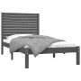 Estructura de cama de madera maciza gris 100x200 cm de vidaXL, Camas y somieres - Ref: Foro24-3104600, Precio: 112,63 €, Desc...