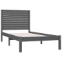 Estructura de cama de madera maciza gris 100x200 cm de vidaXL, Camas y somieres - Ref: Foro24-3104600, Precio: 112,63 €, Desc...