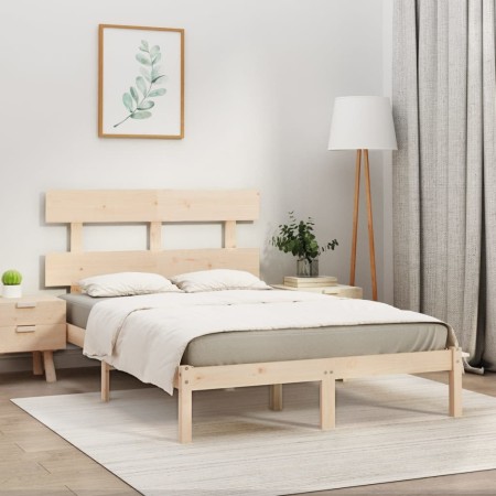 Estructura de cama de madera maciza 200x200 cm de vidaXL, Camas y somieres - Ref: Foro24-3104693, Precio: 123,63 €, Descuento: %