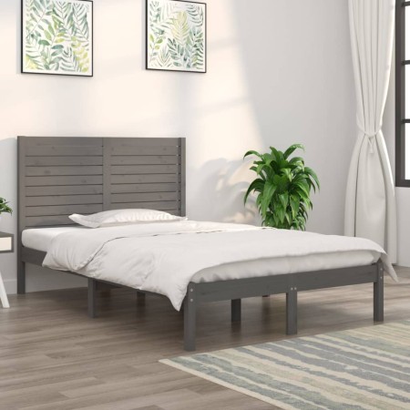 Estructura de cama de madera maciza blanca 140x190 cm de vidaXL, Camas y somieres - Ref: Foro24-3104590, Precio: 164,80 €, De...