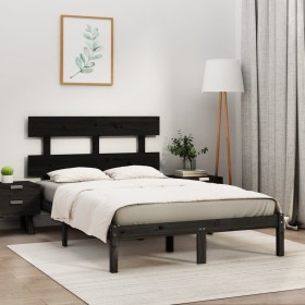 Solid black pine wood bed frame 200x200 cm by vidaXL, Beds and slatted bases - Ref: Foro24-3104697, Price: 151,99 €, Discount: %