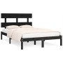 Solid black pine wood bed frame 200x200 cm by vidaXL, Beds and slatted bases - Ref: Foro24-3104697, Price: 152,54 €, Discount: %