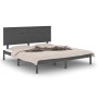 Solid gray pine wood bed frame 160x200 cm by vidaXL, Beds and slatted bases - Ref: Foro24-3104815, Price: 146,92 €, Discount: %