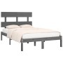 Gray solid wood bed frame 120x200 cm by vidaXL, Beds and slatted bases - Ref: Foro24-3104670, Price: 118,68 €, Discount: %