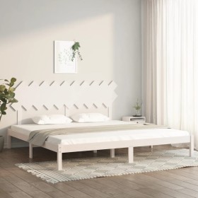 White solid wood bed frame 200x200 cm by vidaXL, Beds and slatted bases - Ref: Foro24-3104889, Price: 139,68 €, Discount: %