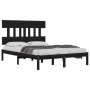 Estructura de cama madera maciza negra King Size 150x200 cm de vidaXL, Camas y somieres - Ref: Foro24-3104747, Precio: 160,17...