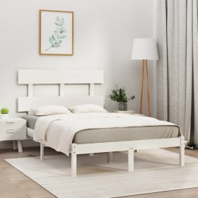 Estructura de cama madera maciza blanca 120x200 cm de vidaXL, Camas y somieres - Ref: Foro24-3104669, Precio: 109,99 €, Descu...