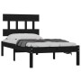 Black solid wood single bed frame 90x200 cm by vidaXL, Beds and slatted bases - Ref: Foro24-3104727, Price: 97,60 €, Discount: %