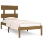 Estructura de cama madera maciza marrón miel 75x190 cm de vidaXL, Camas y somieres - Ref: Foro24-3104636, Precio: 86,43 €, De...