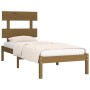 Estructura de cama madera maciza marrón miel 75x190 cm de vidaXL, Camas y somieres - Ref: Foro24-3104636, Precio: 86,43 €, De...