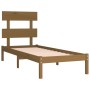 Estructura de cama madera maciza marrón miel 75x190 cm de vidaXL, Camas y somieres - Ref: Foro24-3104636, Precio: 86,43 €, De...