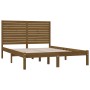 Estructura de cama madera maciza marrón miel 140x200 cm de vidaXL, Camas y somieres - Ref: Foro24-3104611, Precio: 187,99 €, ...