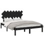 Black solid wood bed frame 140x190 cm by vidaXL, Beds and slatted bases - Ref: Foro24-3104852, Price: 153,99 €, Discount: %