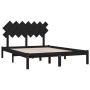 Estructura de cama de madera maciza negra 140x190 cm de vidaXL, Camas y somieres - Ref: Foro24-3104852, Precio: 157,70 €, Des...