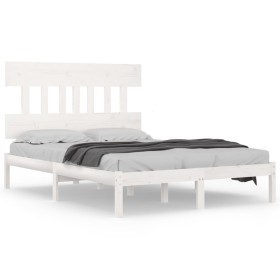 White solid wood bed frame Supe King 180x200 cm by vidaXL, Beds and slatted bases - Ref: Foro24-3104754, Price: 134,99 €, Dis...