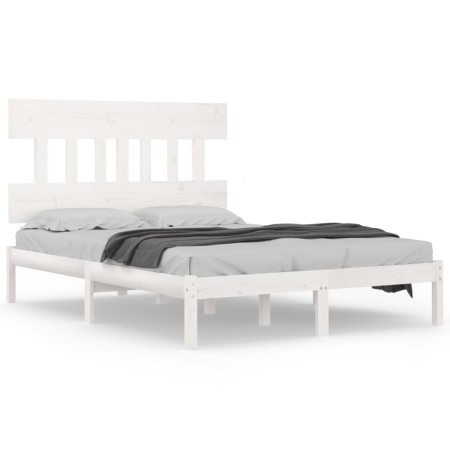 Estructura de cama madera maciza blanco Supe King 180x200 cm de vidaXL, Camas y somieres - Ref: Foro24-3104754, Precio: 134,9...