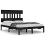 Black solid wood bed frame 140x190 cm by vidaXL, Beds and slatted bases - Ref: Foro24-3104722, Price: 154,96 €, Discount: %