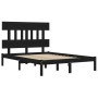 Black solid wood bed frame 140x190 cm by vidaXL, Beds and slatted bases - Ref: Foro24-3104722, Price: 154,96 €, Discount: %