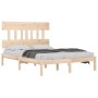 Solid wood double bed frame 135x190 cm by vidaXL, Beds and slatted bases - Ref: Foro24-3104713, Price: 117,84 €, Discount: %