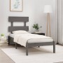 Estructura de cama madera maciza de pino gris 90x200 cm de vidaXL, Camas y somieres - Ref: Foro24-3104660, Precio: 95,38 €, D...