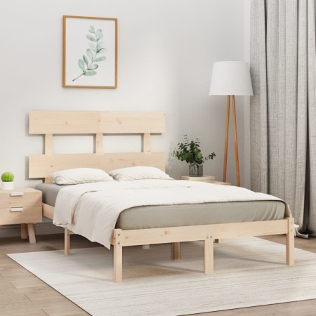 Solid wood bed frame 120x190 cm by vidaXL, Beds and slatted bases - Ref: Foro24-3104643, Price: 99,81 €, Discount: %