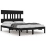 Black solid wood bed frame 120x190 cm by vidaXL, Beds and slatted bases - Ref: Foro24-3104712, Price: 145,49 €, Discount: %