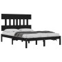 Black solid wood bed frame 120x190 cm by vidaXL, Beds and slatted bases - Ref: Foro24-3104712, Price: 145,49 €, Discount: %