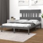 Solid gray pine wood bed frame 200x200 cm by vidaXL, Beds and slatted bases - Ref: Foro24-3104760, Price: 153,46 €, Discount: %