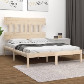 Estructura de cama de madera maciza 120x200 cm de vidaXL, Camas y somieres - Ref: Foro24-3104733, Precio: 102,99 €, Descuento: %