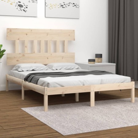 Solid wood bed frame 120x200 cm by vidaXL, Beds and slatted bases - Ref: Foro24-3104733, Price: 104,44 €, Discount: %