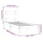 Estructura de cama madera maciza de pino 90x200 cm de vidaXL, Camas y somieres - Ref: Foro24-3104658, Precio: 77,99 €, Descue...