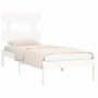 Solid white pine wood bed frame 90x200 cm by vidaXL, Beds and slatted bases - Ref: Foro24-3104659, Price: 84,52 €, Discount: %