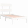 Solid white pine wood bed frame 90x200 cm by vidaXL, Beds and slatted bases - Ref: Foro24-3104659, Price: 84,52 €, Discount: %