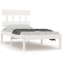 Estructura de cama madera maciza de pino blanco 100x200 cm de vidaXL, Camas y somieres - Ref: Foro24-3104729, Precio: 88,03 €...