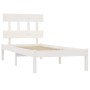 Estructura de cama madera maciza de pino blanco 100x200 cm de vidaXL, Camas y somieres - Ref: Foro24-3104729, Precio: 88,03 €...