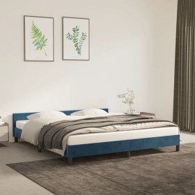 Estructura cama con cabecero terciopelo azul oscuro 180x200 cm de vidaXL, Camas y somieres - Ref: Foro24-347589, Precio: 117,...