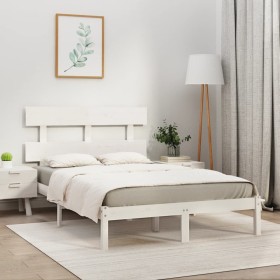 White solid wood bed frame Supe King 180x200 cm by vidaXL, Beds and slatted bases - Ref: Foro24-3104689, Price: 136,69 €, Dis...