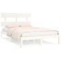 Estructura de cama madera maciza blanco Supe King 180x200 cm de vidaXL, Camas y somieres - Ref: Foro24-3104689, Precio: 131,9...