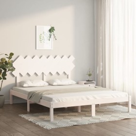 Solid white pine wood bed frame 160x200 cm by vidaXL, Beds and slatted bases - Ref: Foro24-3104879, Price: 129,99 €, Discount: %