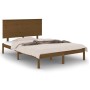 Estructura de cama doble madera maciza marrón miel 120x190 cm de vidaXL, Camas y somieres - Ref: Foro24-3104776, Precio: 128,...