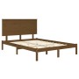 Estructura de cama doble madera maciza marrón miel 120x190 cm de vidaXL, Camas y somieres - Ref: Foro24-3104776, Precio: 128,...