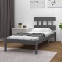 Gray solid wood bed frame 100x200 cm by vidaXL, Beds and slatted bases - Ref: Foro24-3104730, Price: 97,99 €, Discount: %