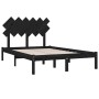 Estructura cama doble pequeña madera maciza negro 120x190 cm de vidaXL, Camas y somieres - Ref: Foro24-3104842, Precio: 148,3...