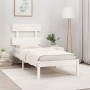 Solid white pine wood bed frame 100x200 cm by vidaXL, Beds and slatted bases - Ref: Foro24-3104664, Price: 86,99 €, Discount: %