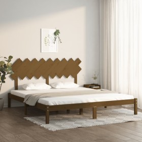 Honey brown solid wood bed frame Super King 180x200 cm by vidaXL, Beds and slatted bases - Ref: Foro24-3104886, Price: 177,08...